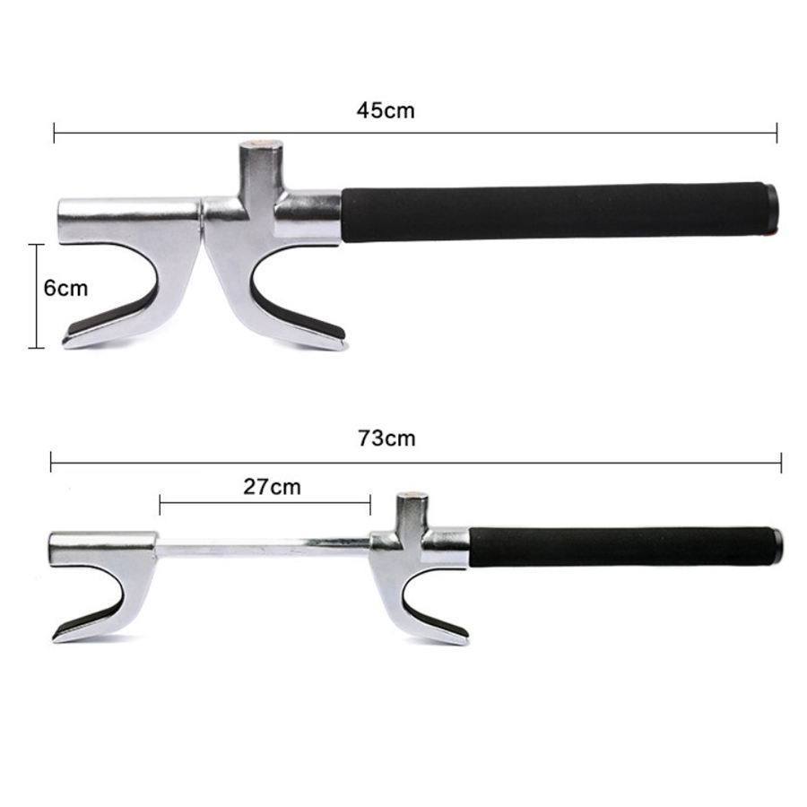 Durable Steel Black Silver Extendable Auto Car SUV Steering Wheel Anti-Theft Security Lock | Jumu A9